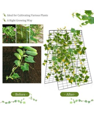 2-Piece Foldable A-Frame Trellis Plant Supports with Twist Ties