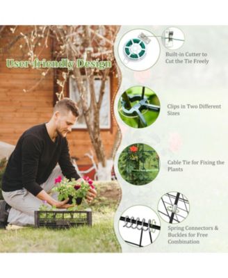 2-Piece Foldable A-Frame Trellis Plant Supports with Twist Ties