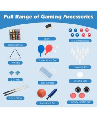 6-In-1 Combo Game Table with Basketball Billiards Ping Pong Hockey Shuffleboard