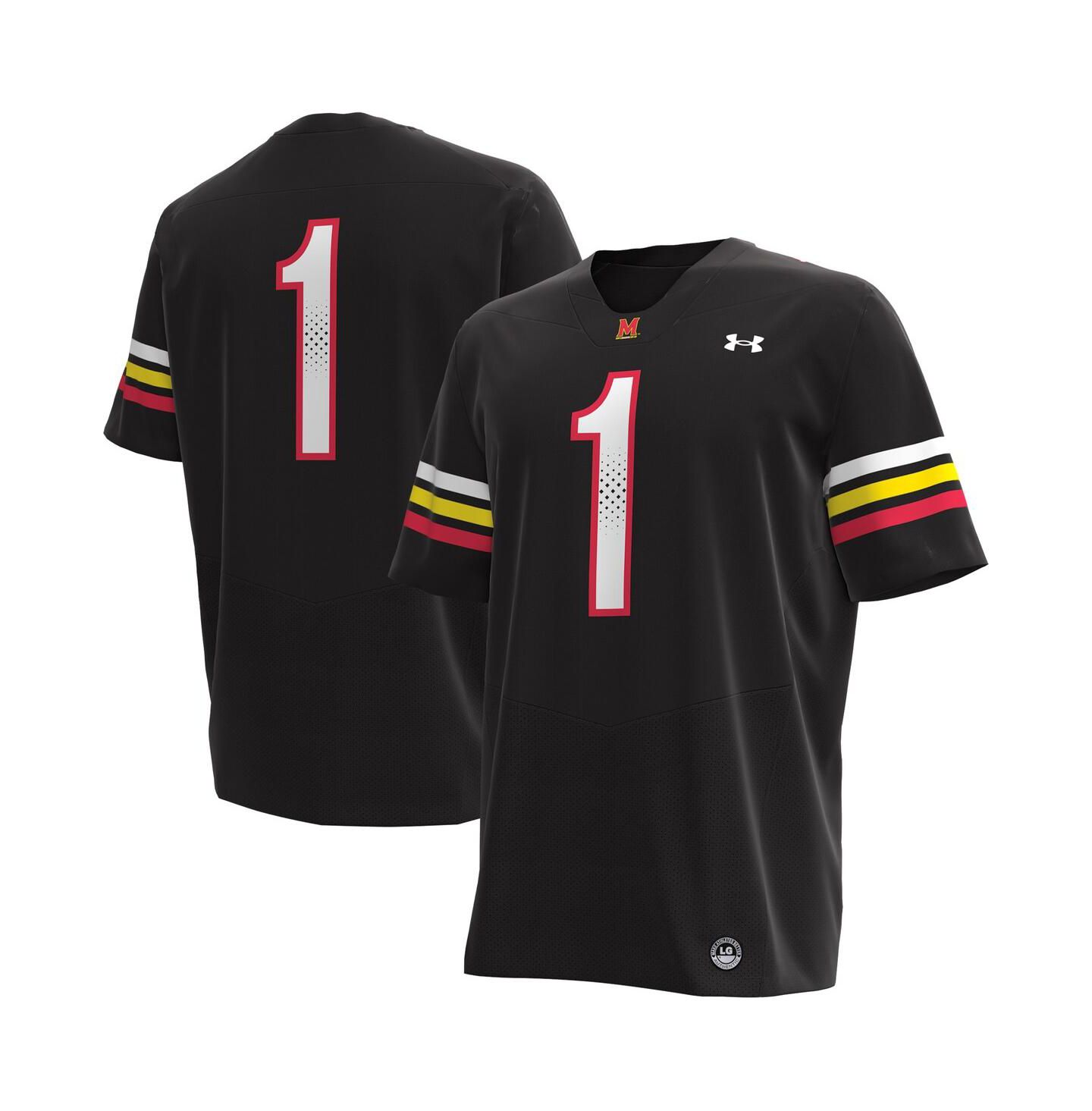 Мужской топ Under Armour 1 Maryland Terrapins Replica Football Jersey, цвет: Чёрный — фото 1