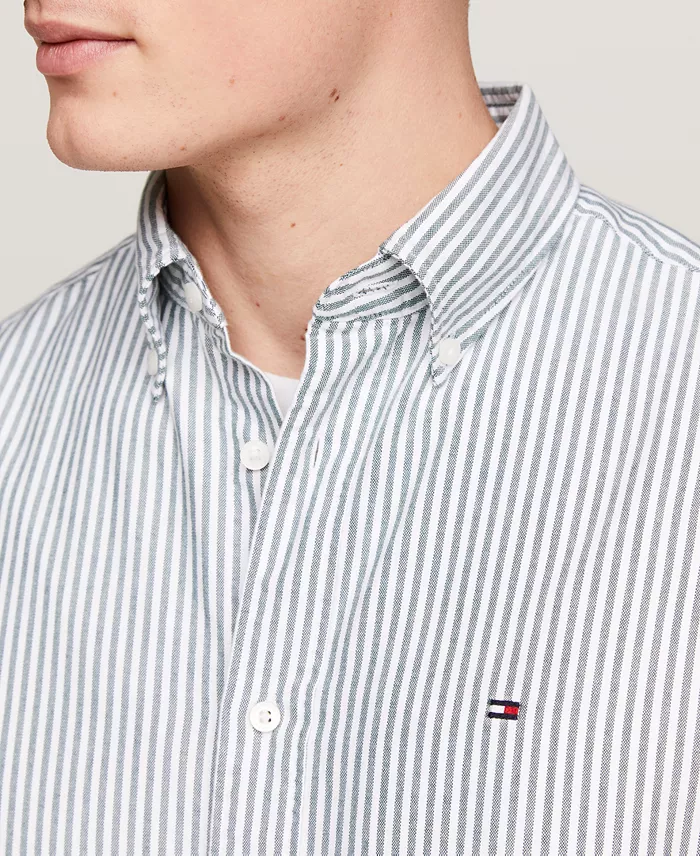 Men's Regular-Fit Striped Heritage Oxford Long-Sleeve Shirt - thumbnail 3