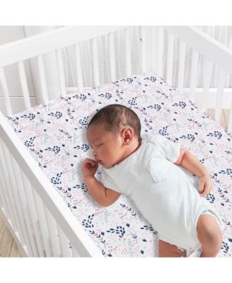 Forever Friends White/Pink/Gray Woodland Fox/Owl 4-Piece Nursery Crib Baby Bedding Set