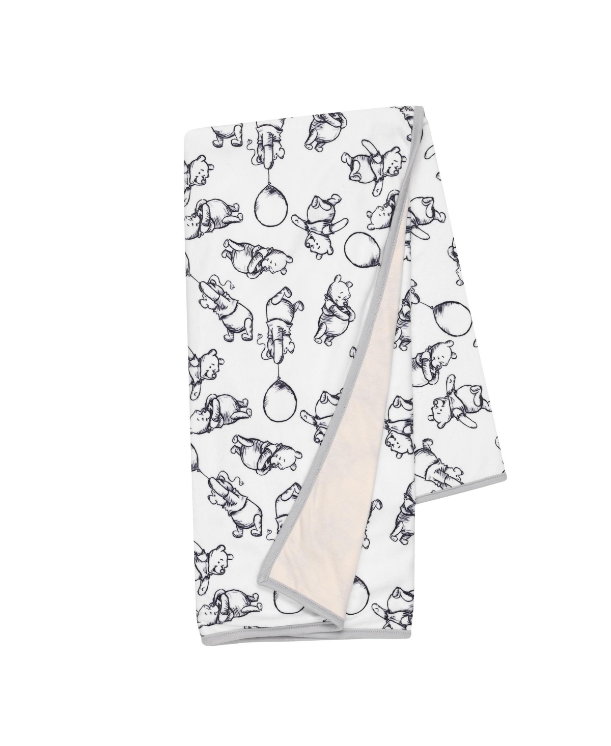 Lambs & Ivy Disney Baby Winnie The Pooh Baby Blanket - Tan/Cream Jersey/Minky