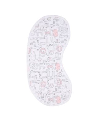 Lambs  Ivy 5 Piece Pink/Gray Plush Infant/Newborn Baby Gift Bag w/ Swaddle