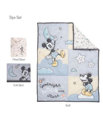 Disney Baby Moonlight Mickey Mouse 3-Piece Nursery Crib Bedding Set