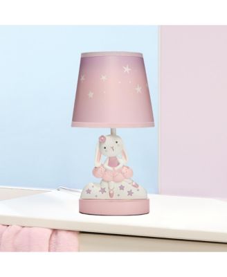 Tiny Dancer Bunny & Stars Pink Nursery Lamp with Shade & Bulb