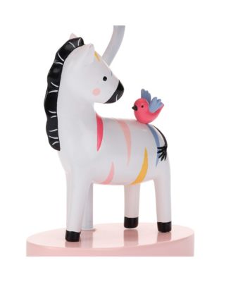 Jazzy Jungle Zebra White/Peach Nursery Lamp with Shade & Bulb
