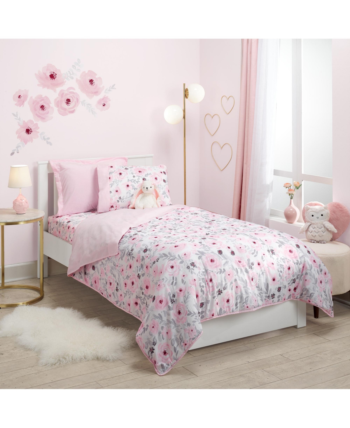 Bedtime Originals Blossom Watercolor Floral Sheets and Pillowcase Set
