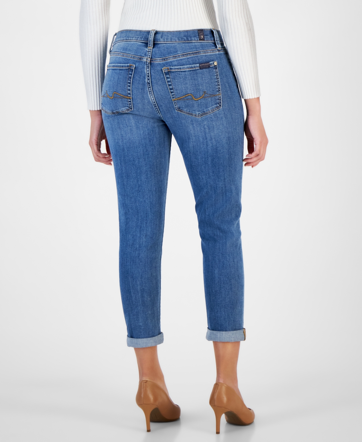 7 For All Mankind Women's Josefina Cuffed Skinny Jeans