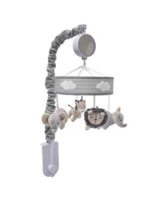 Jungle Safari Gray Elephant/Lion/Giraffe Musical Baby Crib Mobile Toy