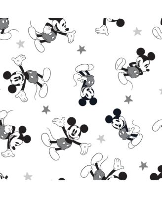 Disney Baby Magical Mickey Mouse 100% Cotton Fitted Crib Sheet - White/Black