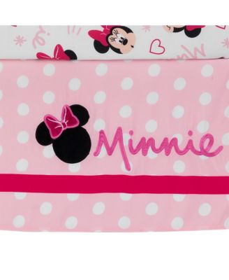 Disney Baby Minnie Mouse Love 3-Piece Pink Nursery Crib Bedding Set