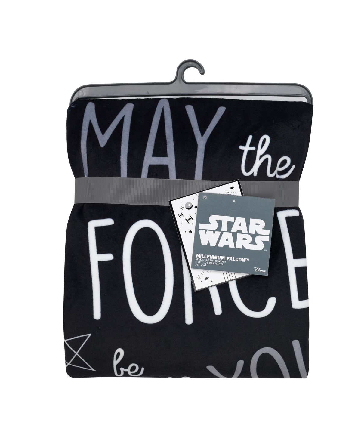 Lambs & Ivy Star Wars Millennium Falcon BlackSoft Faux Shearling Baby Blanket - White
