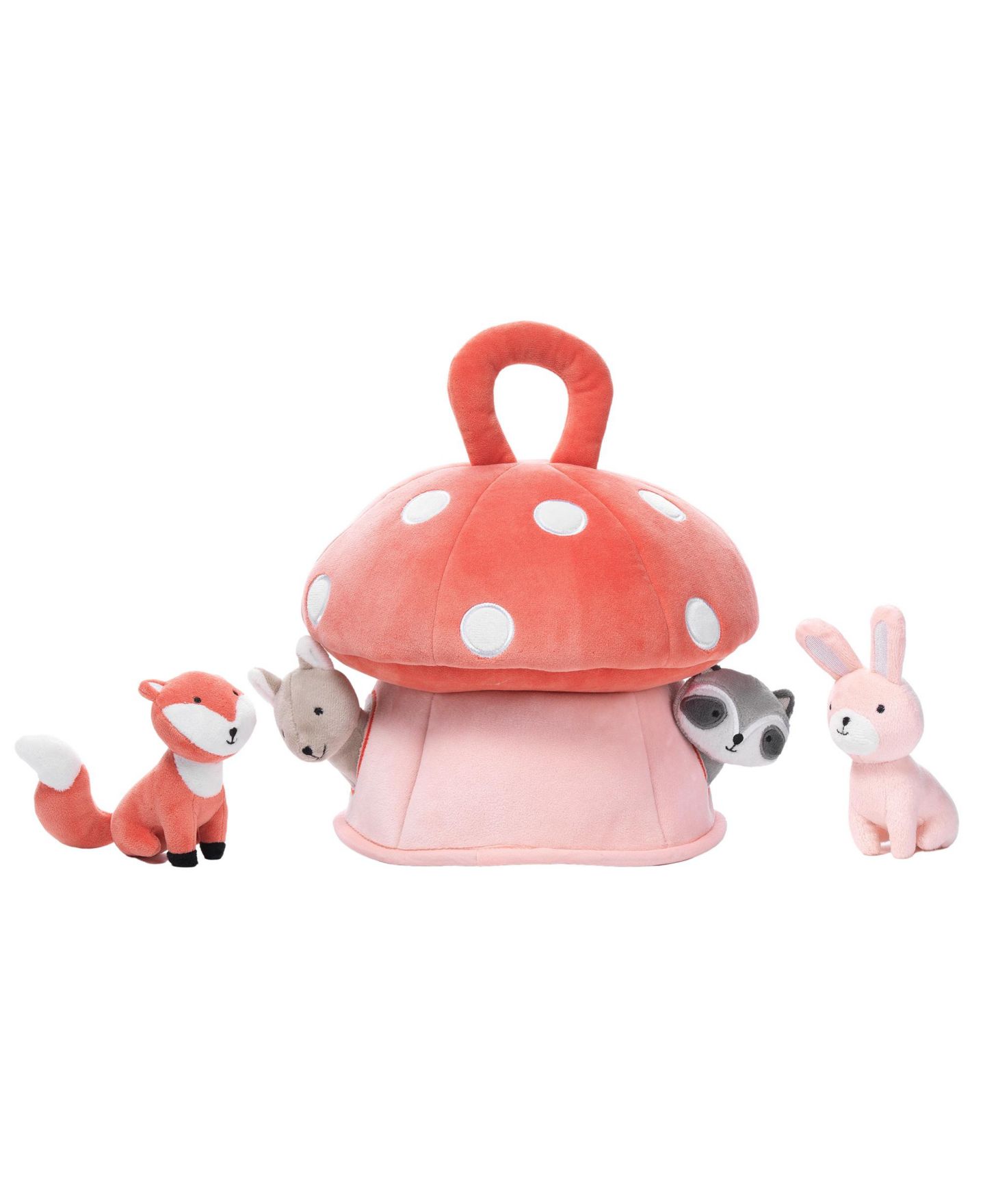 Детские мягкие игрушки Lambs & Ivy Interactive Velour Peekaboo Mushroom House 9" Plush, 5-Piece, цвет: Разноцветный — фото 3
