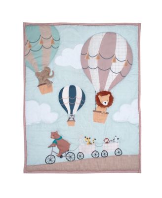 Up Up & Away 3-Piece Animals/Hot Air Balloon Crib Bedding Set