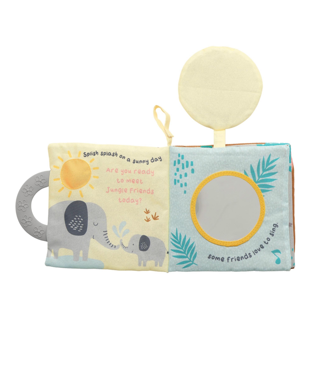 Lambs & Ivy Jungle Friends Developmental Soft Book & Elephant Plush Toy Gift Set