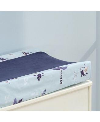 Jungle Party Blue Monkey/Palm Tree Changing Pad Cover
