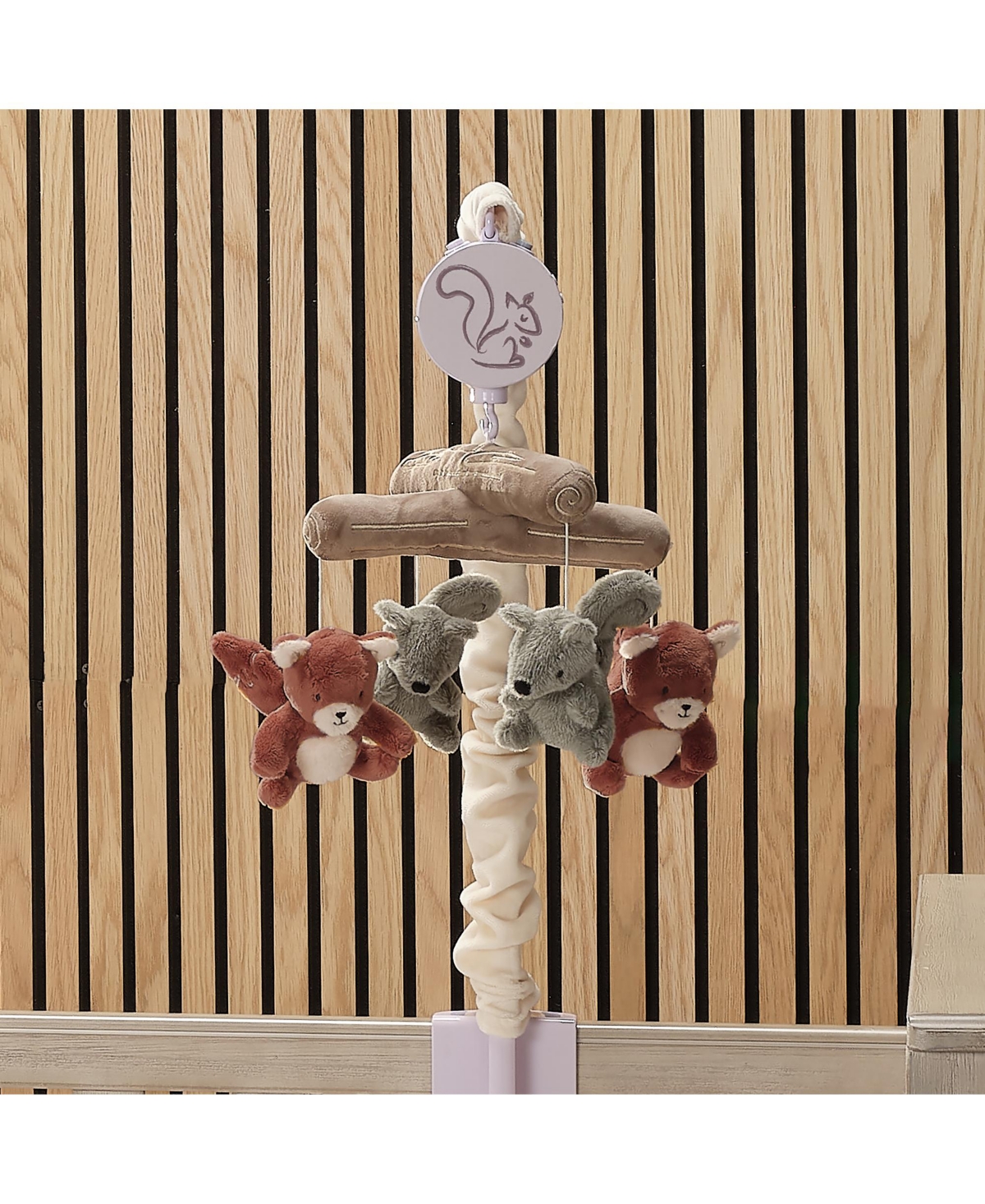 Lambs & Ivy Treetop Fox & Squirrel Woodland Musical Baby Crib Mobile Soother Toy