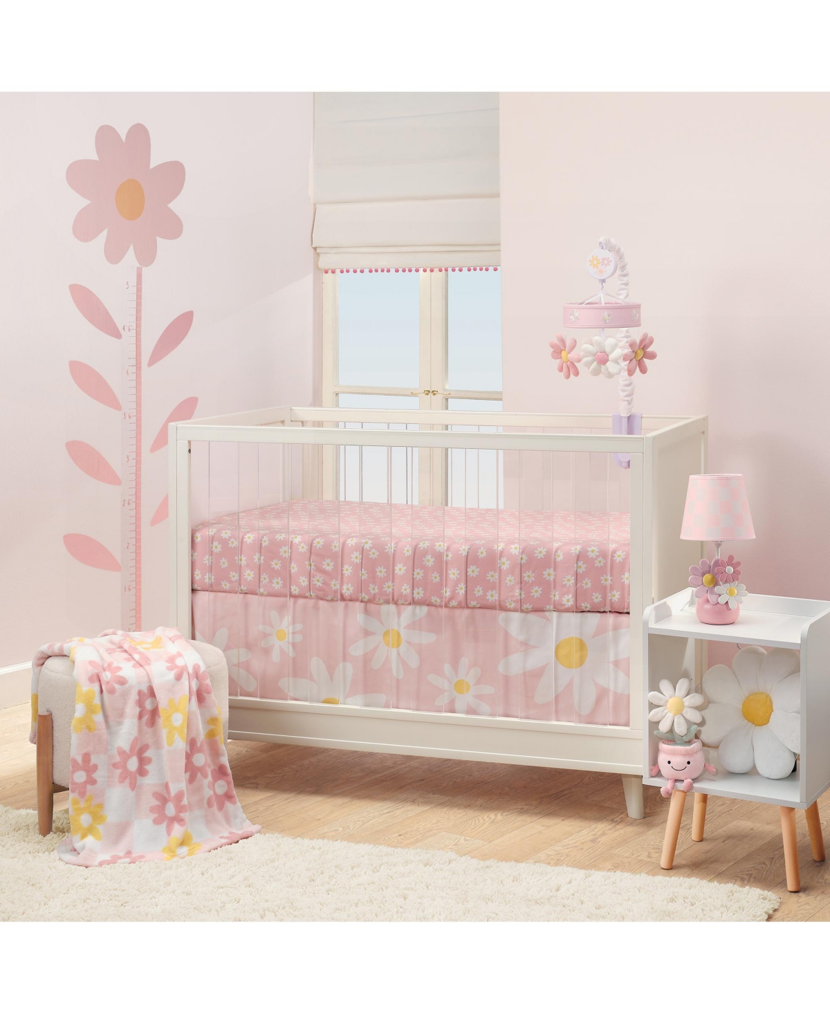 Lambs & Ivy Daisy Dreams Soft & Cozy Luxury Fleece Checkered Baby Blanket