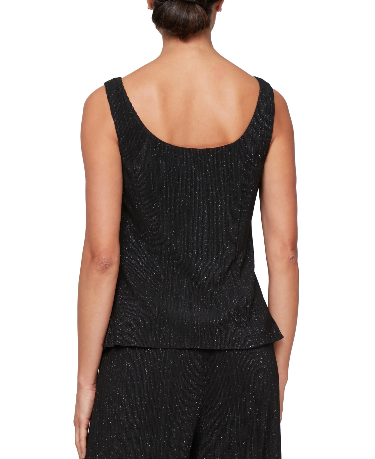 ALEX EVENINGS WOMEN'S SPARKLE CHIFFON JACKET & TOP SET 