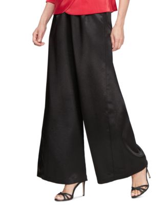 Alex Evenings - Petite Satin Pull-On Wide-Leg Pants
