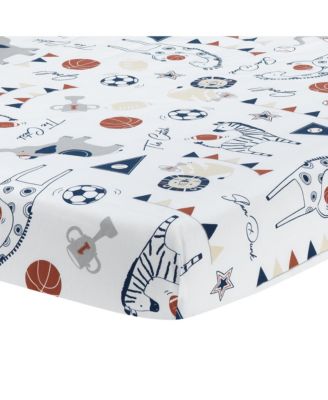Hall of Fame Sports Animals 5-Piece Crib Bedding Set - Gray/Blue