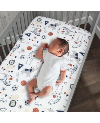 Hall of Fame Sports Animals 5-Piece Crib Bedding Set - Gray/Blue