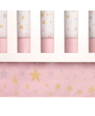 Rainbow Unicorn with Fox, Squirrel and Owls Pink/Purple 3-Piece Baby Nursery Crib Bedding Set