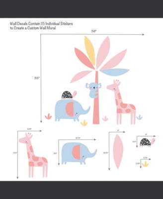 Snuggle Jungle Pastel Safari Cotton Jersey 5-Piece Crib Bedding Set