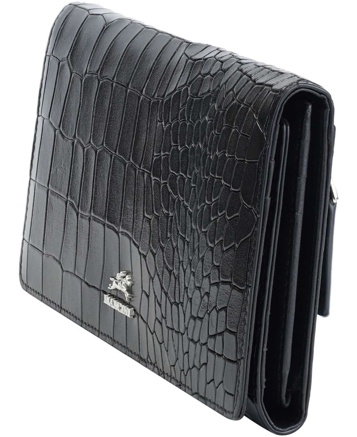 Mancini Women's Croco2 Rfid Secure Quad Fold Wallet In Brown
