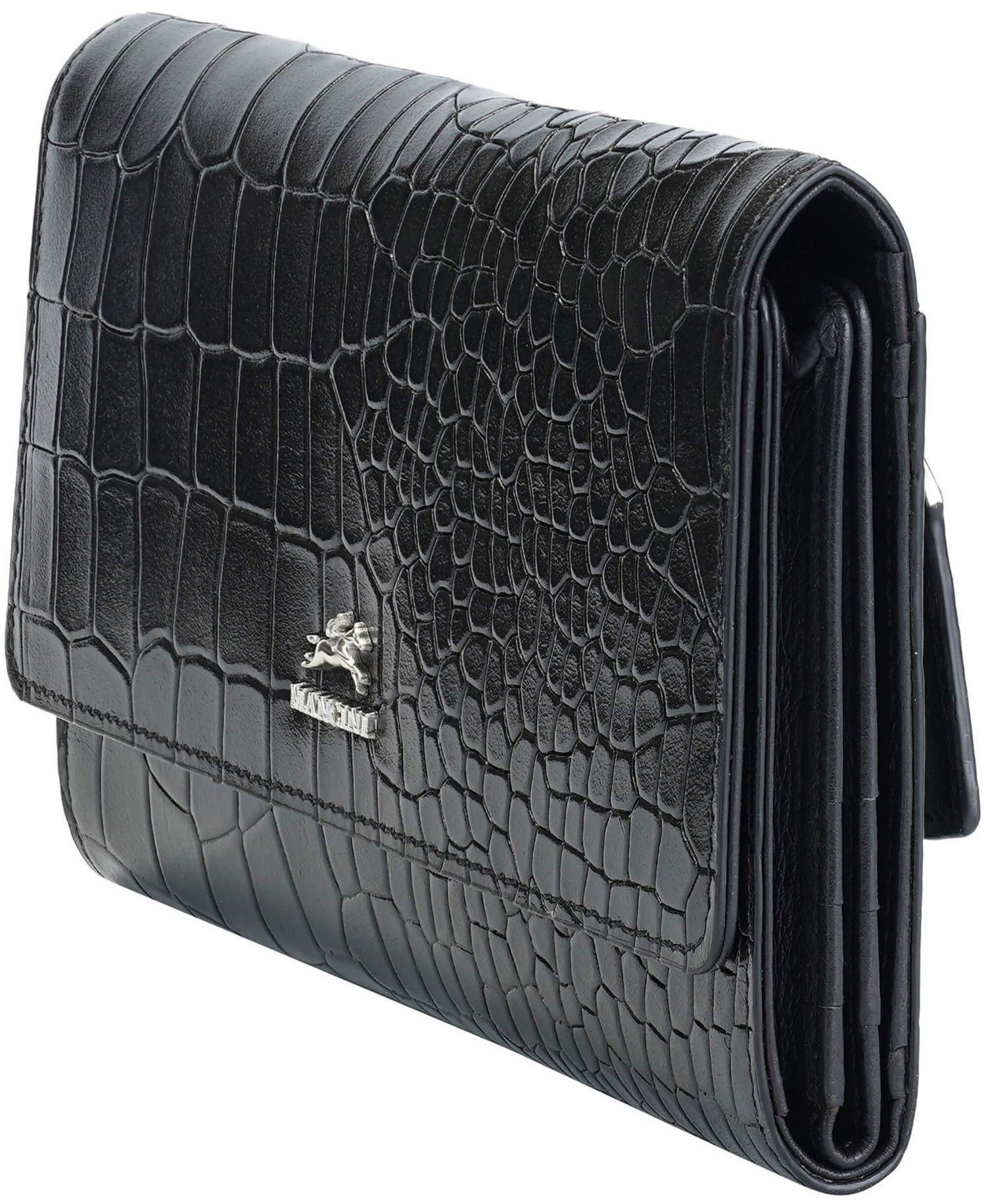 Women's Croco2 RFID Secure Quad Fold Wallet