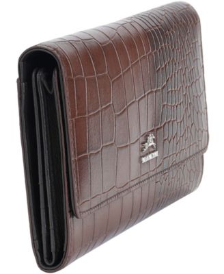 Women's Croco2 RFID Secure Quad Fold Wallet