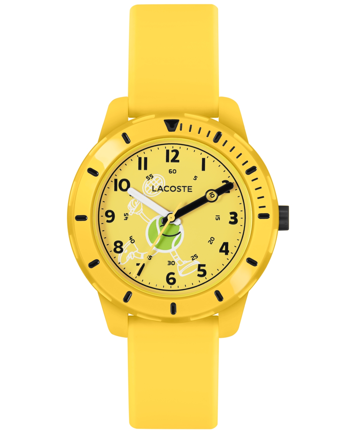 Lacoste Kids Mini Tennis Yellow Silicone Strap Watch 34.5mm In Yellow