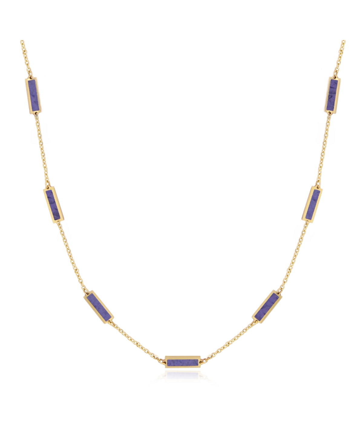 Amethyst Bar Chain Necklace 14K Gold - Amethyst