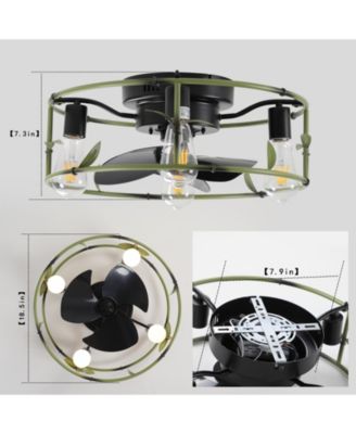 Streamdale Green Caged Ceiling Fan with Light & Remote