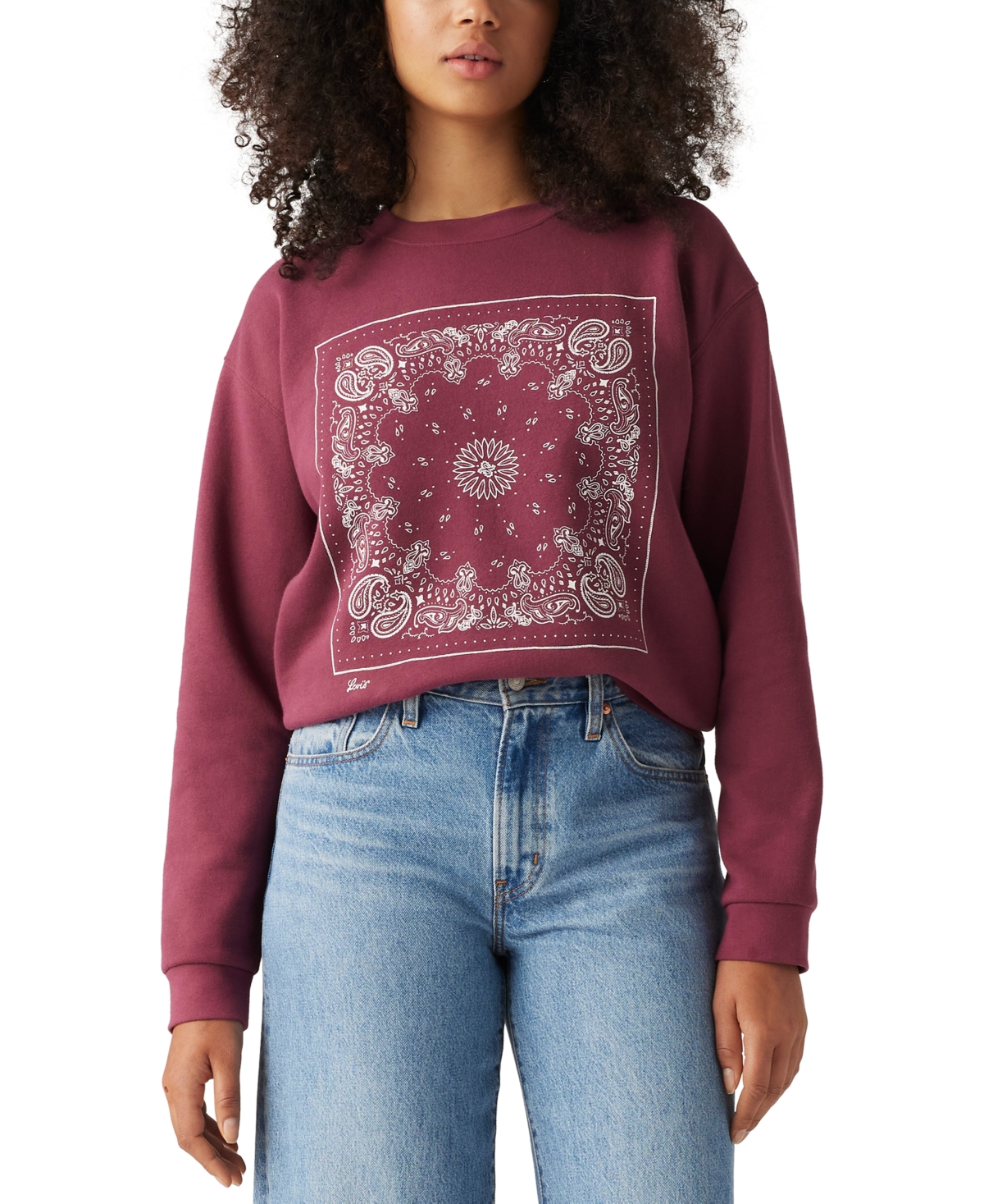 Women's Everyday Crewneck Graphic-Print Sweatshirt - Crew Emme