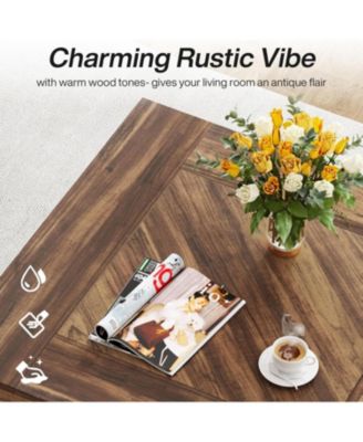 Square Coffee Table, Wood Coffee Table for Living Room, 31.5" Modern Center Table Cocktail Tea Table Accent Table