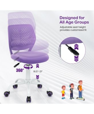 Office Task Desk Armless Chair Adjustable Mid Back Swivel