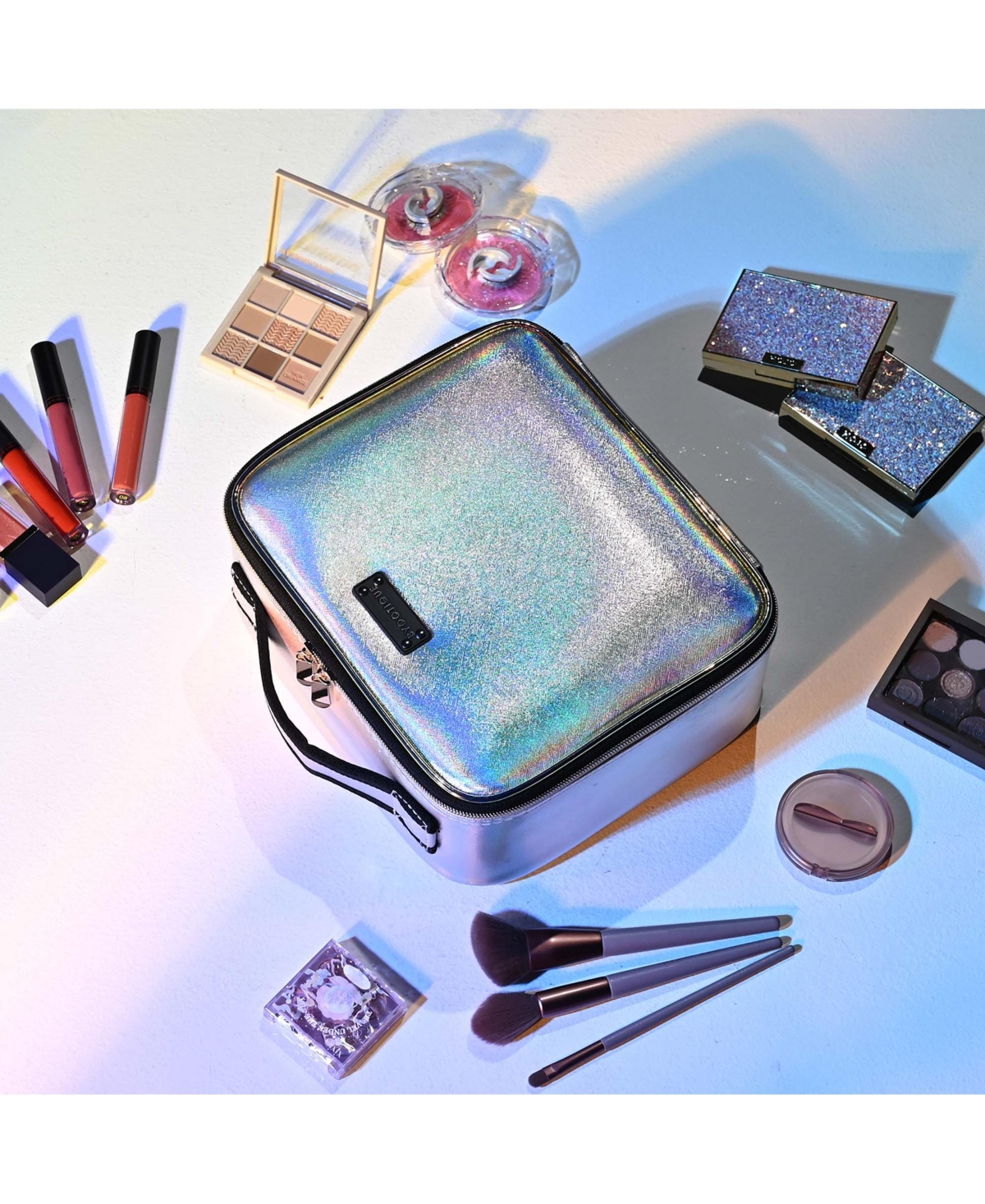 Byootique Small Makeup Case Storage Box Cosmetic Bag Mirror Toiletry Organizer