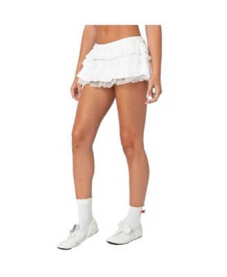 Womens Lacey Ruffled Bloomer Skort