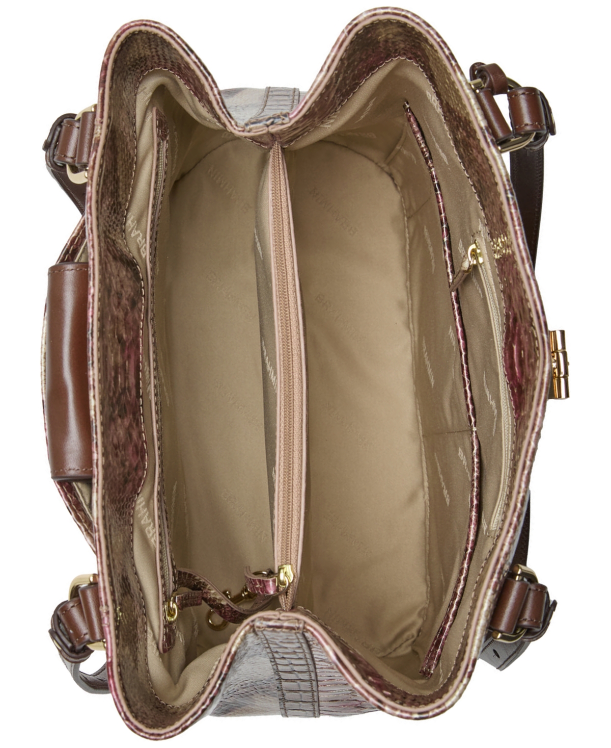 Brahmin Fiora Melbourne Embossed Leather Bucket Bag