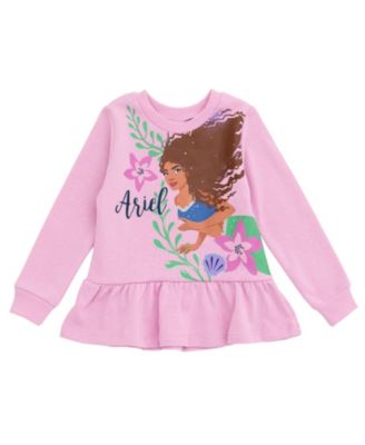 The Little Mermaid Toddler Girls Mermaid Peplum Fleece Sweatshirt and and Leggings Outfit Set (2T - 10-12)