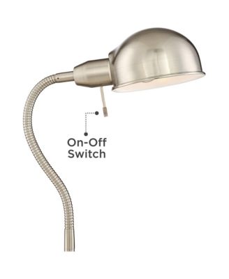 Ridley Modern Floor Lamp Standing 61" Tall Satin Nickel Metal Adjustable Gooseneck Arm for Living Room Reading Bedroom Office House Home