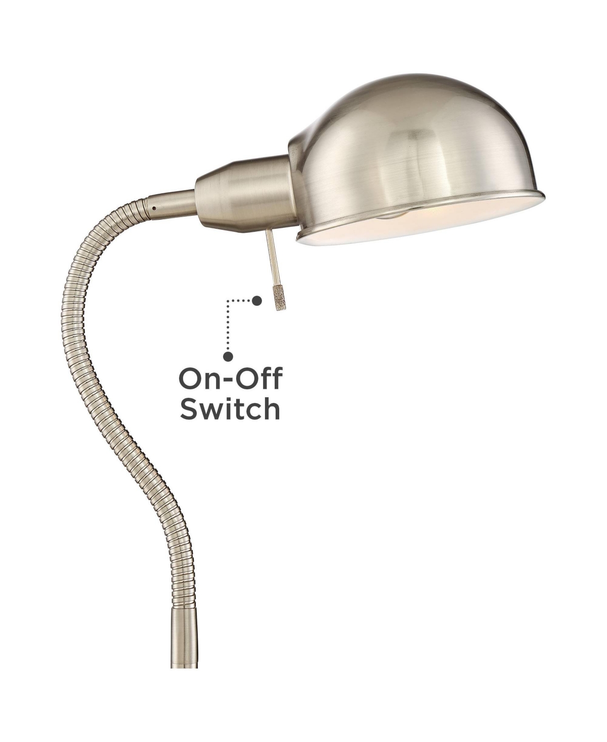 360 Lighting Ridley Modern Standing Task Floor Lamp 61" Tall Satin Nickel Silver Adjustable Gooseneck Arm Bright Lighting for Living Room Reading Hous