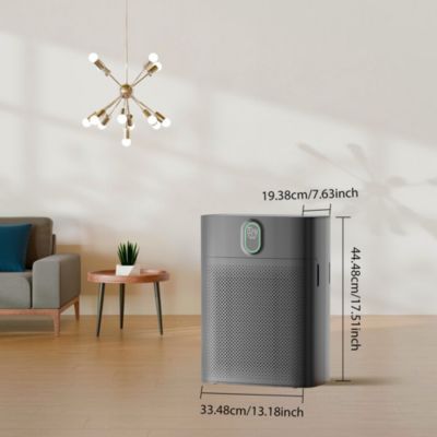 MORENTO Air Purifier, PM2.5 Sensor, HEPA Filter, 24dB Quiet, Dual Inlet, Covers 1076 sq. ft – Dark Grey, 1-Pack