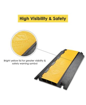 Cable Ramp Protector 3 Channel Hose Protecitive 44000 Lbs Load Capacity Heavy Duty Speed Bump for Road Driveway