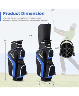Golf Cart Bag with 14 Way Top Dividers-Blue