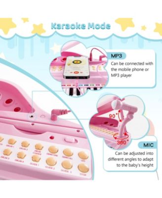 31 Keys Kids Piano Keyboard with Stool and Piano Lid-White