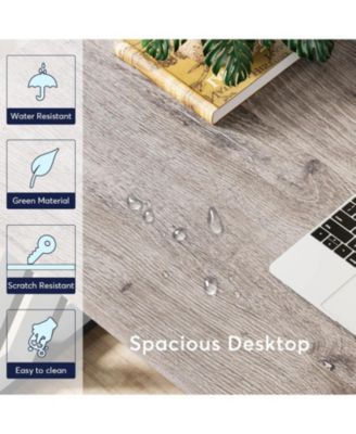 Writing Computer Desk, 55 inch Heavy Duty Study Desk with Z-Shaped Metal Leg, Modern Simple Home Office Computer Desk