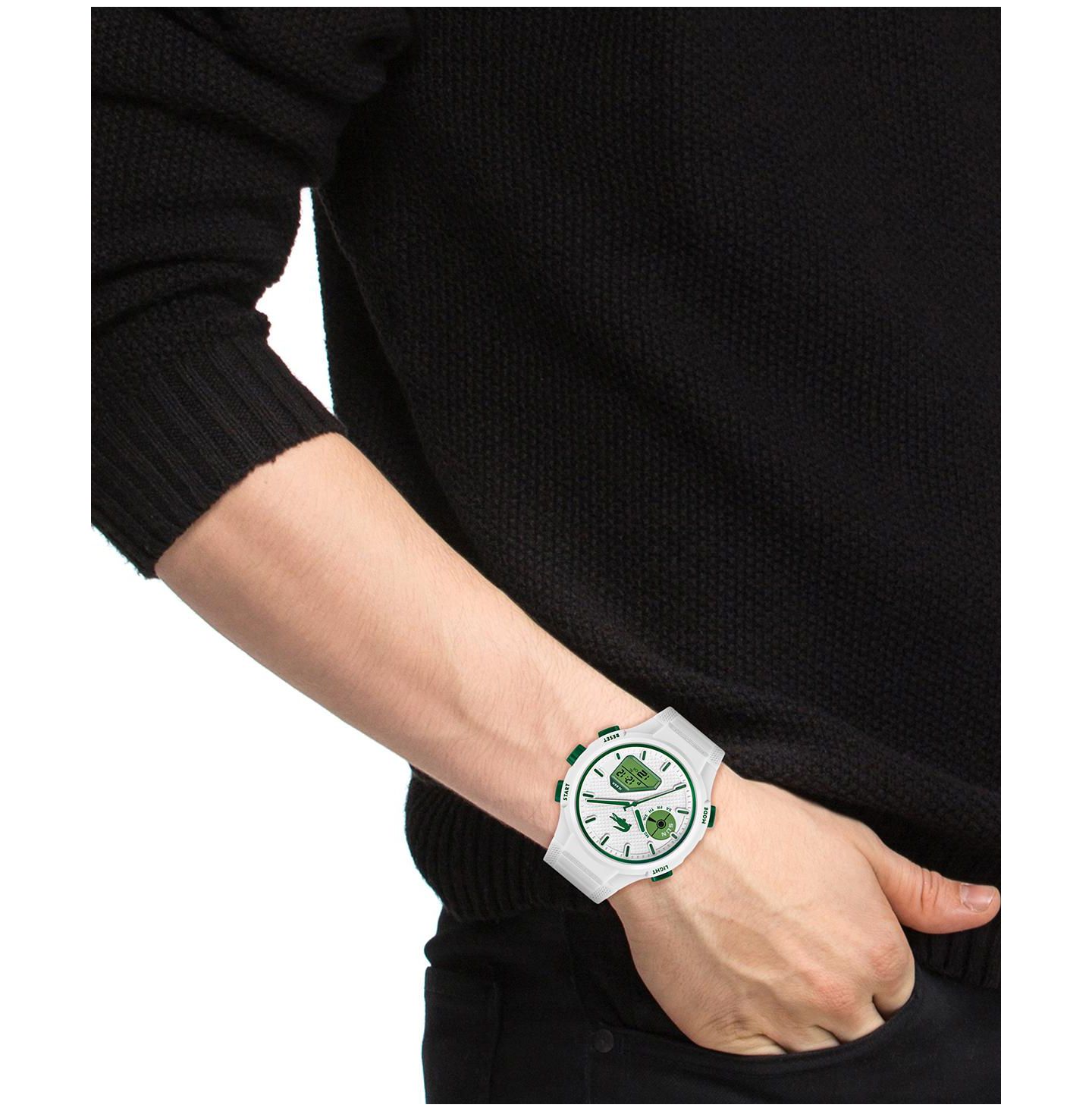 Мужские часы Lacoste LC33 White Silicone Strap Watch, 45mm — фото 11